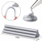 Gartful 15 Pieces Glue Gun Sealing Wax Sticks, Mini Hot Melt Glue Sticks for Wax Seal Stamp, Letter, Wedding Invitations, Birthday Cards, Envelopes, Snail Mails, Wine Packages, Gift Wrapping, Silver
