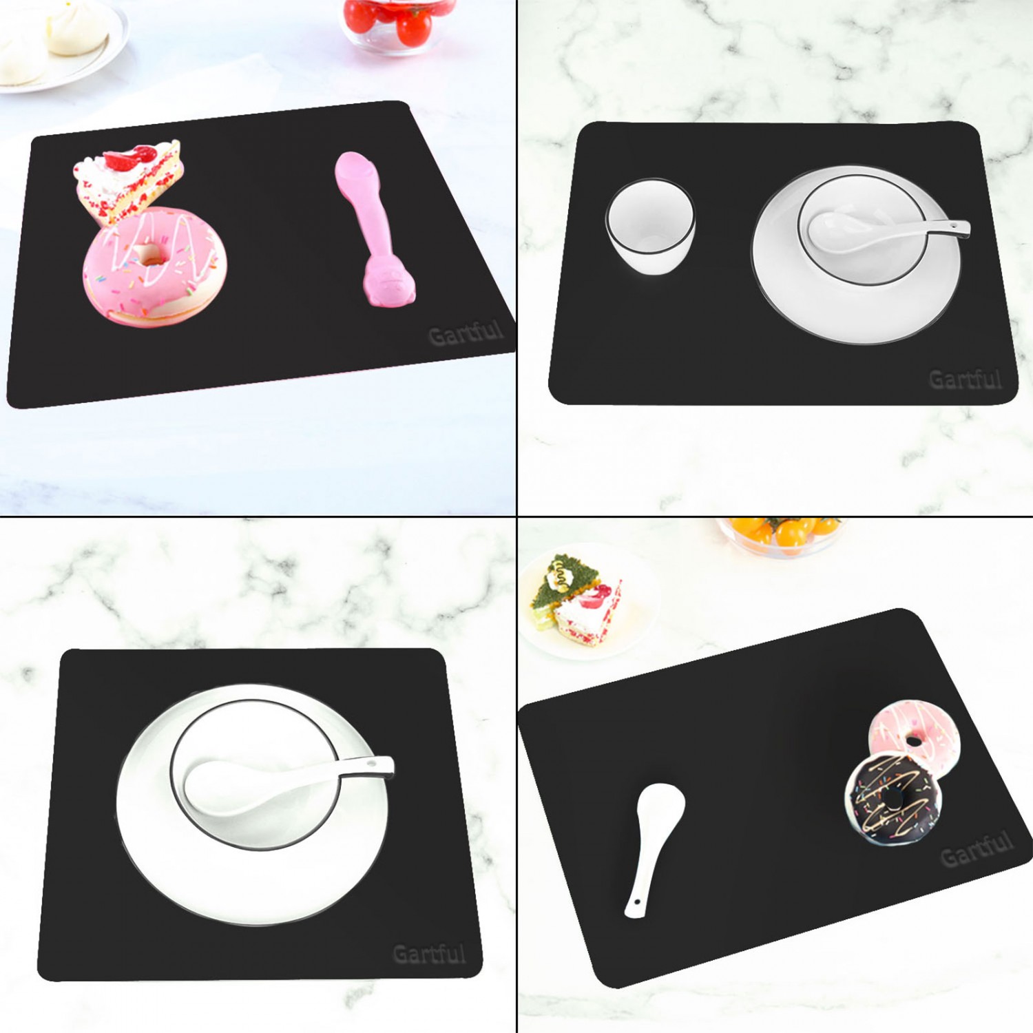 3PCS Silicone Sheet for Crafts, Gartful Multipurpose Silicone Mat for Arts,  Nail, Resin Jewelry Casting Molds, Table Cover Placemat, Counter Protector