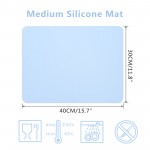 Gartful 3PCS Silicone Sheet for Crafts, Multipurpose Silicone Mat for Arts, Nail, Resin Jewelry Casting Molds, Table Cover Placemat, Counter Protector Pad, Nonstick, Light Blue(15.7" x 11.8")