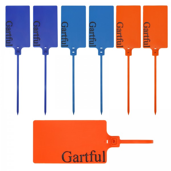 Gartful 6Pcs Plastic Seals Shipping Label Tags, Writable Marker Big Sign Tie for Logistics, Self Locking Inventory Waterproof Tag Fastener