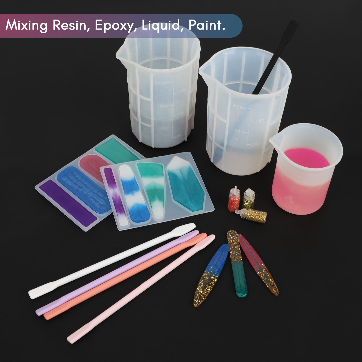 Silicone Stir Stick Kit, Silicone Stir Sticks Epoxy Brushes for Mixing  Resin, Epoxy, Liquid, Paint, Making Craft Tumblers ?9?