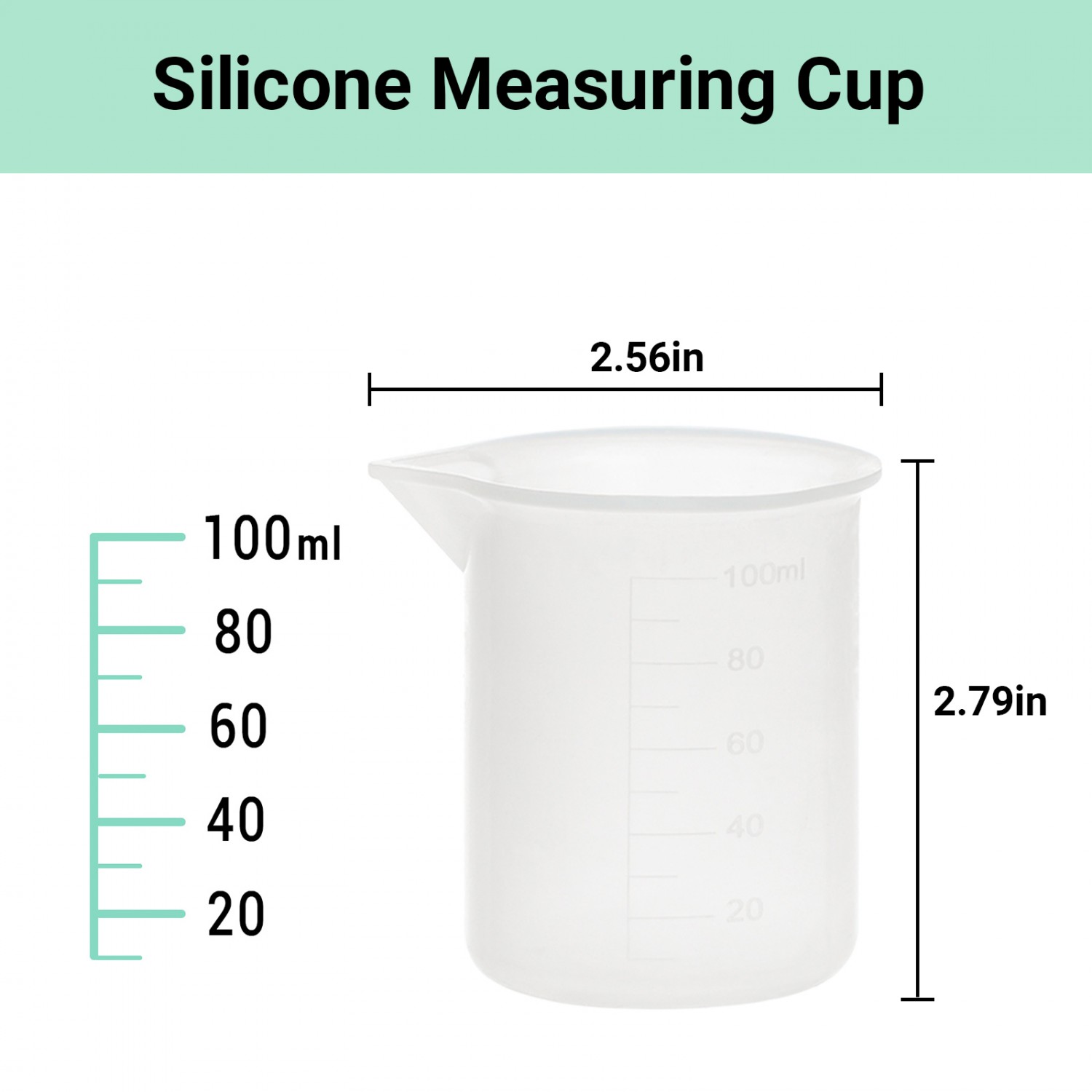 4Pcs Silicone Measuring Cups 100ml Epoxy Resin Glue Mixing Cups