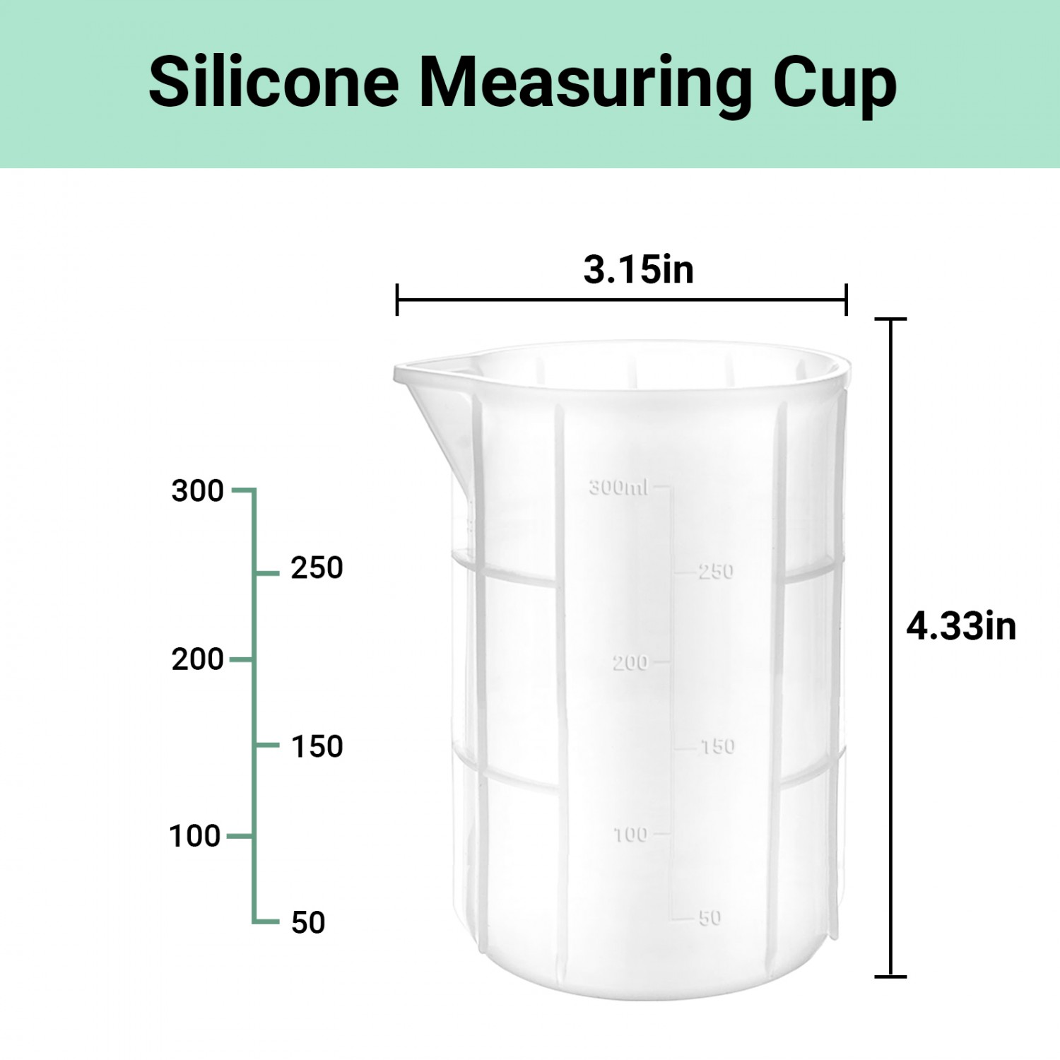 Reusable Silicone Resin Measuring Cups Tool Kit 100ml Measuring