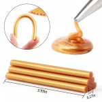 Gartful 60 Pieces Glue Sealing Wax Sticks, Mini Hot Melt Glue Sticks for Wax Seal Stamp, Letter, Wedding Invitations, Birthday Cards, Envelopes, Snail Mails, Wine Packages, Gift Wrapping, Gold