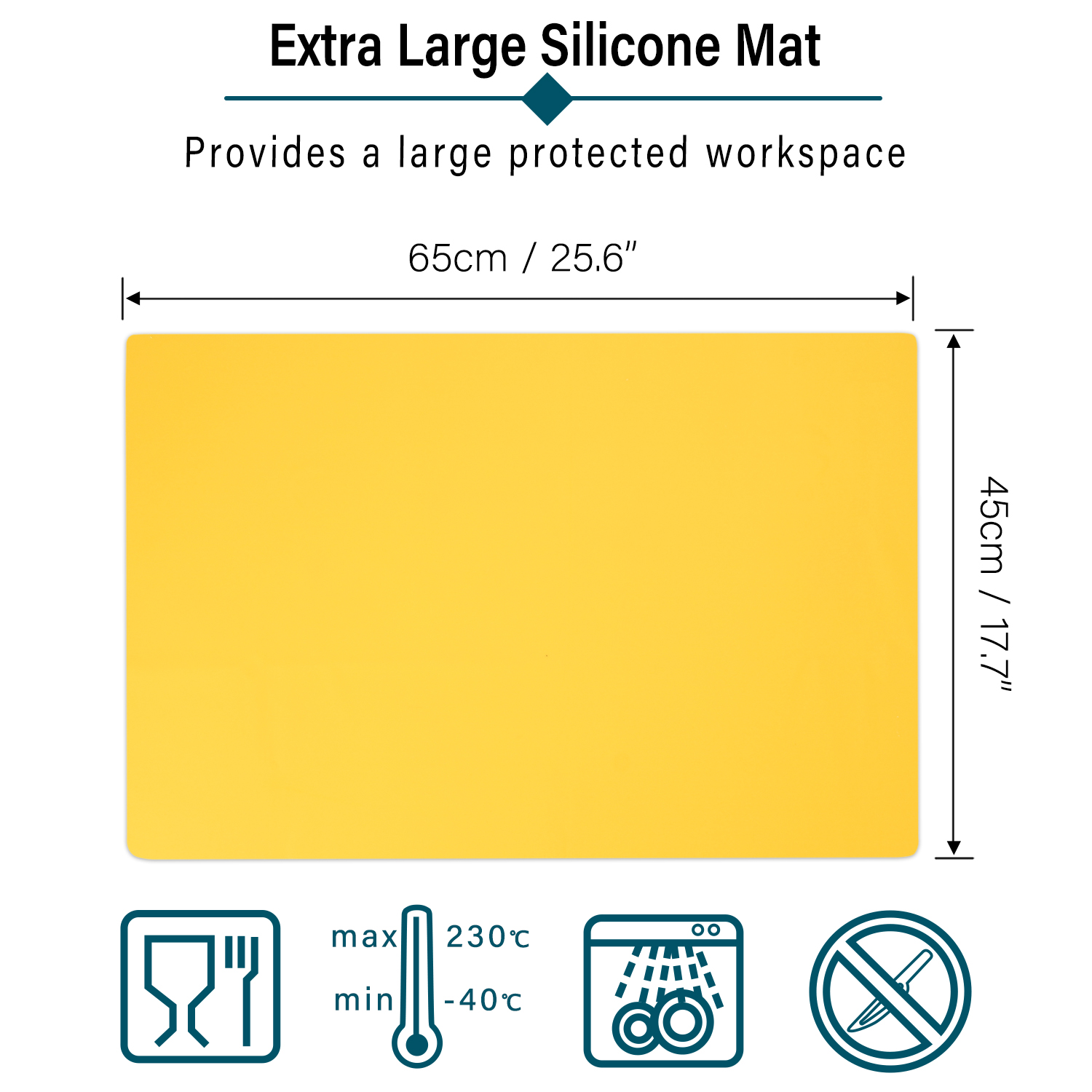  Gartful Extra Large Silicone Mat for Counter, 35 x 24 x 0.06  Countertop Protector with Lip, Silicone Table Mat with Edge - 0.2 inches,  Heat-Resistant Pad, Multipurpose Sheet, Nonskid, Translucent 