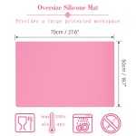 Pink Oversize Silicone Mat 27.6" x 19.7", Gartful Silicone Sheet for Crafts, Nail Arts, Painting, Epoxy Resin Jewelry Casting Mat, Countertop Protector, Table Placemat Pad, Nonstick Nonskid
