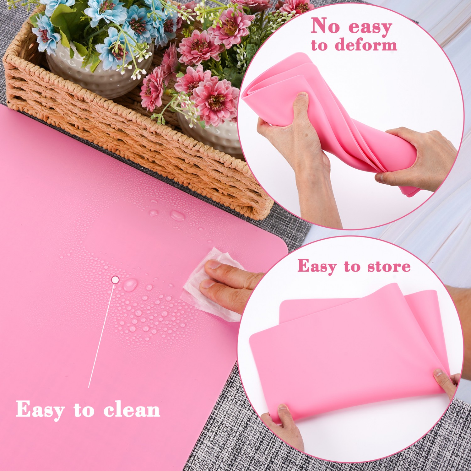 QPIX DIGITAL Extra Large silicone Mats, Food-Grade Kids Silicone Placemats Silicone  Mats for Kitchen Counter Heat Resistant Mat Dab Mat, Non