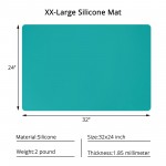Silicone Mats for Countertop - 32"x 24"x0.07", Extra Large Multipurpose Mat, Counter Table Protector, Desk Saver Pad, Placemat Nonstick Nonskid Heat-Resistant Kitchen Pad, Dark Green