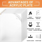Gartful Clear Acrylic Sheets 2mm Thick, 6 Pack Plexiglass Panels with Protective Film, 12" x 16" Transparent Plastic Blank Board for Signs, Picture Frame, Glass Replacement, Art Craft, DIY Projects