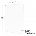 Gartful Clear Acrylic Sheets 2mm Thick, 6 Pack Plexiglass Panels with Protective Film, 12" x 16" Transparent Plastic Blank Board for Signs, Picture Frame, Glass Replacement, Art Craft, DIY Projects