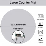Gartful Silicone Kitchen Counter Mats - 23.6" Diameter Heat Resistant Coffee Mat Silicone Placemat, Counter Protector for Air Fryer, Coffee Maker, Cooking, Crafts, Washer Dryer Work Surface, Light Grey