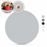 Gartful Silicone Kitchen Counter Mats - 23.6" Diameter Heat Resistant Coffee Mat Silicone Placemat, Counter Protector for Air Fryer, Coffee Maker, Cooking, Crafts, Washer Dryer Work Surface, Light Grey