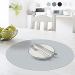 Gartful Silicone Kitchen Counter Mats - 23.6" Diameter Heat Resistant Coffee Mat Silicone Placemat, Counter Protector for Air Fryer, Coffee Maker, Cooking, Crafts, Washer Dryer Work Surface, Light Grey