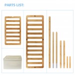 Gartful Coatstands Rack Storage Bench Heavy Duty Bamboo Clothes Rack with 2 Tier Shoe Shelves and Laundry Basket Commercial Hanger Drying Racks