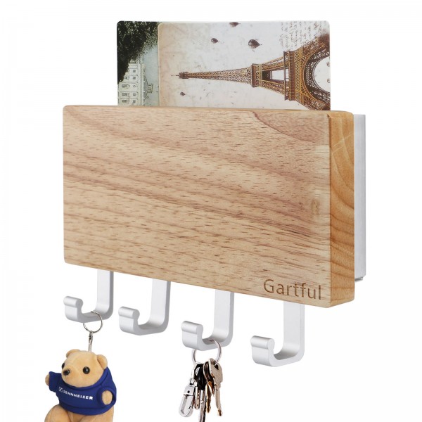 Gartful Wooden Clothes Hook Wood Clothes Key Hooks Decorative for Wall with Shelf Wall Mounted Hangers for Home Office Kitchen Entryway Hanging Wall Organizer