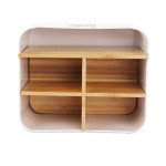 Gartful Desk Storage Box Home Furniture Accessories Divided Bamboo Desktop Organizer Detachable Modern Wooden Desk Side Holder