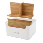 Gartful Desk Storage Box Home Furniture Accessories Divided Bamboo Desktop Organizer Detachable Modern Wooden Desk Side Holder