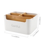 Gartful Desk Storage Box Home Furniture Accessories Divided Bamboo Desktop Organizer Detachable Modern Wooden Desk Side Holder